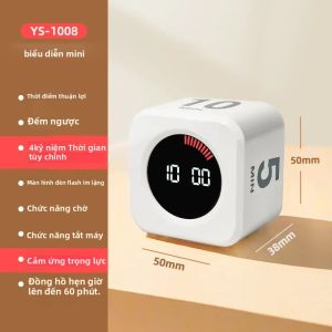 Đồng Hồ Hẹn Giờ Kỹ Thuật Số 60 Phút Không Tiếng Kêu Sạc Lại Được Có Cảm Biến Trọng Lực Dùng Cho Nấu Ăn Học Tập Tắm