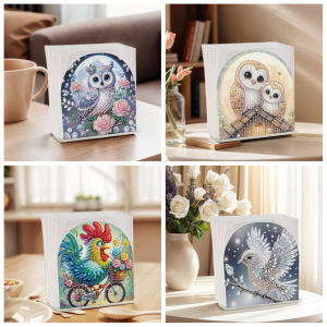 1pc DIY Animals Diamond Painting Napkin Holder Acrylic Tissue Box Craft for Home Office Restaurant Festivals Holiday Decoration