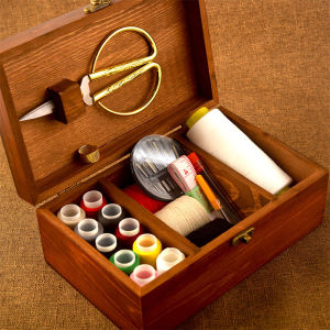 Retro Domestic Solid Wood Sewing Kit Wedding Sewing Clothes Repair Sewing Kit Hussif High Quality