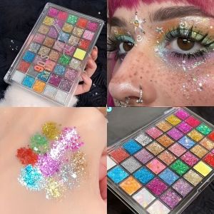 พาเลตต์อายแชโดว์กลิตเตอร์ 40 สี สำหรับแต่งหน้าคริสต์มาส แต่งหน้าบนเวที สร้างลุคสวยวิ้ง สำหรับงานคาร์นิวัล/มาร์ดิกราส์/งานเต้นรำสวมหน้ากาก