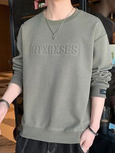 ROMON | Loose Long Sleeve Round Neck Mens Hoodie Romon Spring Autumn New Style Casual Comfortable Cotton Polyester Blend T-Shirt