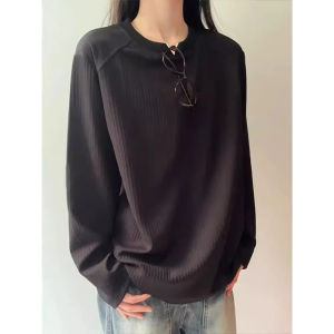 Áo Thun Nam Tay Dài Cổ Chữ V Màu Trắng Kim Loại Cleanfit Cao Cấp Áo Hoodie Họa Tiết Mùa Thu Áo Sơ Mi Lót Bên Trong