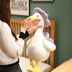 30Cm Big White Duck Doll Cute Duck Plush Toy Birthday Gifts Duck Wearing A Hat Plush Doll Duck