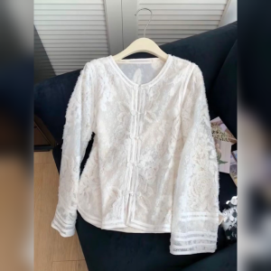 YUFUQING | New Chinese Style Embroidered Button Up Shirt Womens Long Sleeve Heavy Work Design Fashionable Spring 2025 Court Style Top