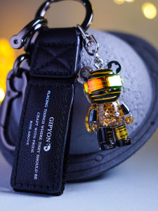 Cyberpunk Violent Bear Trendy Brand Keychain Motorcycle Car Keyring Internet Famous Pendant Backpack Qixi Festival Gift