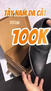 Giày tây nam da trơn mềm mũi nhọn thanh lịch đế khâu sẵn size 39 đến size 43