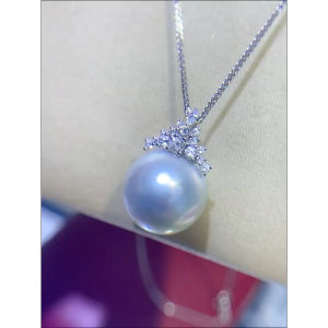 925 Silver Pearl Pendant Necklace Womens French Style White Pearl Choker Fresh out Pure Silver Embedded Jewelry Accessory