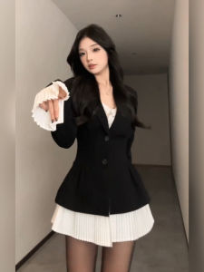 Plus Size High End Blazer Dress Women Elegant Trousers Skirt Casual K-Style Polyester Material Spring Season Suitable