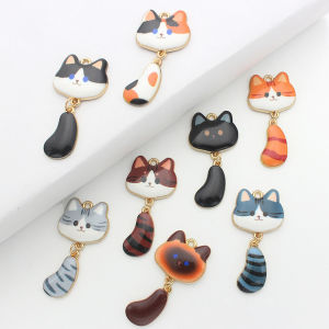 สร้อยคอ DIY ปมสัตว์น่ารัก หัวเข็มขัด ตัวอักษรพิมพ์ลายสัตว์ หางเคลื่อนที่ โลหะผสม เครื่องประดับแฟชั่น