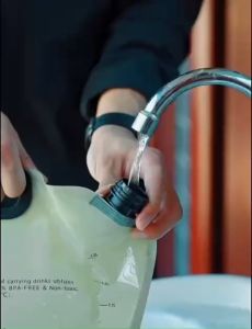 Túi đựng nước xếp gọn dụng cụ trữ nước dã ngoại túi đựng chất lỏng bình đựng nước có tay cầm