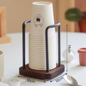 Wood Coffee Station Organizer Paper Cup Holder Coffee Condiment Tea Bags Storage Rack for Home Kitchen Office