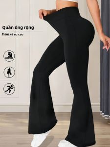 Quần Legging Yoga Nữ Cạp Cao Co Giãn Tốt Kiểu Dáng Loe Chất Liệu Siêu Mềm Kiểu Dáng Thể Thao Dài Đến Mắt Cá Chân Chất Liệu Polyester Spandex