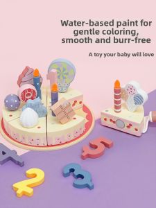 American Style Wooden Birthday Cake Toy