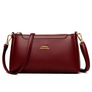 Multi-Layered Crossbody Bag Elegant Minimalist Ladies Shoulder Bag Luxury Sensation Simple Match British Style Small Square Bag