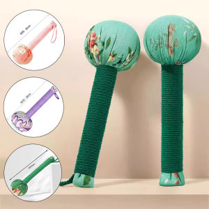 3Color 26cm Long-Handled Wormwood Massage Hammer for Lymphatic Drainage - Manual Full Body & Back Relief Stress Reduction