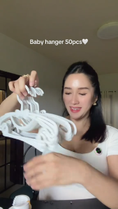50PCS Childrens Clothes Hanger Baby Kids Cute Clothes Hanger Non Slip Traceless Hanger Space Saving