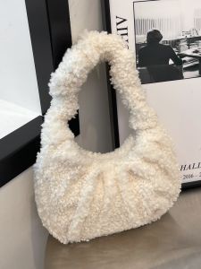 Túi Xách Vải Nhung Mềm Mại Dung Tích Lớn Cho Nữ Túi Đeo Tay Thường Ngày Đa Năng Mùa Thu Đông Túi Đệm Hình Bánh Bao Thời Trang