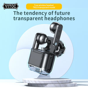 VITOG Wireless Bluetooth Earphones Transparent Chamber Colorful Stereo Low Latency Headphones Waterproof Gaming Sports Headset In Ear Earbuds with HD Mic