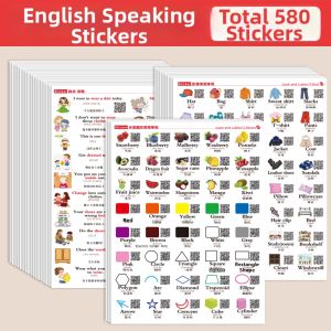 OUKUMAN | Multi-Functional Waterproof English Learning Stickers for Family Scenes 360 Pieces