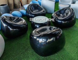 Table Chair ACE TC6 BLACK Fiberglass Seat Bench Outdoor Balcony Lounge Garden Courtyard Hotel Guest House Taman Meja