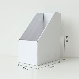 White Box INS Style Paper Digital Bookends Desktop Organizer Drawer Type Storage Box Document Holder Rectangular Shape A4 Folder