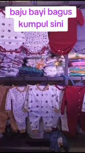 3 set sleepsuit bayi lucu 0-6 bulan maximal bb 8kg baju tidur lengan panjang