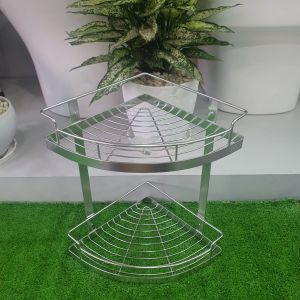 Kệ góc 2 tầng nhà tắm inox 304 kích thước 25x25cm