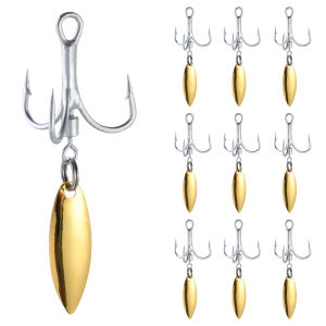 Goture | Goture 10 Chiếc Kim Loại Móc Thép Thìa Cứng Mồi Câu Cá Wobbler Spinner Mồi Nhân Tạo Bass Sequin Cho Cá Hồi Đại Dương Sông Hồ