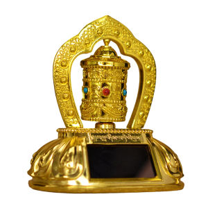 Outdoor Navigation & Electronics Tibetan Prayer Wheel with Solar Spinning Feature for Camping and Car Decoration