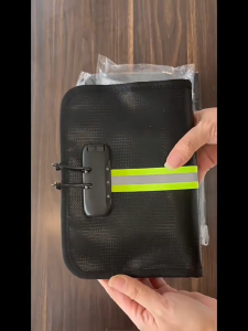 CHUAN Fireproof Money Bag with Combination Lock Zipper Portable Waterproof Security Bag Storage Pouch Organizer Case Home Office Travel Safe Bag for Documents Files Money Cards Passport Valuables