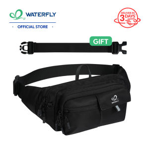 WATERFLY 3L Anti-Theft RFID Fanny Pack 9 Pockets Adjustable Belt & Water Resistant Waist Bag for Women Men Travel Hiking Running