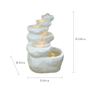 Office Decorative Wealth Attracting Water Flowing Sculpture Indoor Living Room Feng Shui Ball Opening Gift Entrance Circular Water Landscape Wealth Attracting View