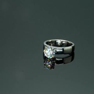 A Classic Minimalist and Sophisticated 925 Sterling Silver Ring with a 2-Carat Moissanite Perfect for Everyday Wear.