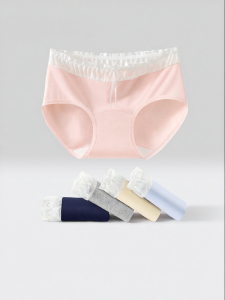 Baisina | Quần Lót Tam Giác Bé Gái Chống Khuẩn Môi Trường Cotton Không Đường May Có Ren