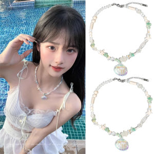 Seaside Vacation Necklace High-end Light Luxury Niche Accessories New Choker Clavicle Chain Sweet Cool Style Shell Starfish Necklace Beaded
