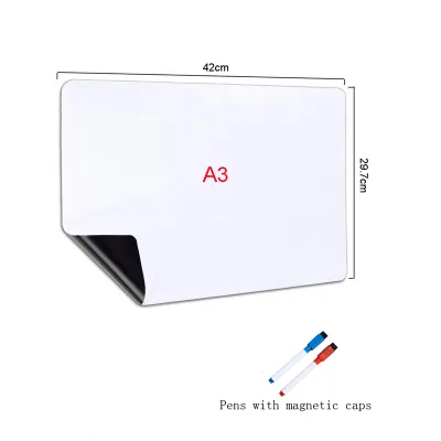 A3+A4 Magnetic Dry Erase Board Fridge Markers WhiteBoard Sheet Kitchen Erasable Flexible Refrigerator Magnet Memo Grocery List