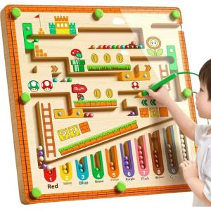 Childrens Magnetic Maze Walking Ball Baby Concentration Training Writing Logic Thinking 3-4 Year Old Early Education Puzzle To