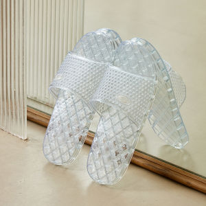 Crystal Slippers Indoor Home Bathroom Anti-Slip Odorless Summer Thick Bottom Men Women Couples Slippers Comfortable PVC Material