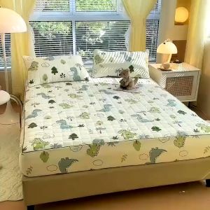 Bộ ga gối Cotton đũi xơ đậu nành Ga trải giường trần bông cao cấp mềm mại thoáng khí thấm hút mồ hôi