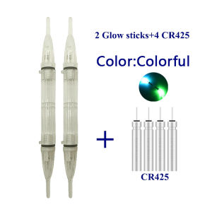 2 PCS Luminous Light Glow Stick+4 CR425 Electronic Glow Stick Ocean Sea Fishing Light Stick Bright Colorful Light Stick Tackle