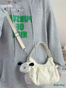 Cute Pure Color Folded Sensation Womens Shoulder Bag Drawstring Moon-Shaped Handbag Crossbody Bag New Trend Handbag