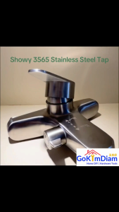 Showy 3565 304 Stainless Steel Side Twist Single Lever Bath Shower Mixer Tap Wall Mounted Hot Cold Faucet (4.9 L/min)