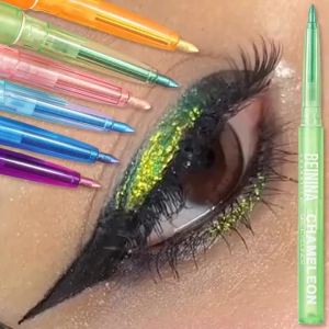Shiny Chameleon Metallic Green Eyeliner Gel Stick Smooth Multicolor Eye Shadow Pearlescent Polarized Glitter Eyes Pigment Makeup