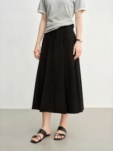 DUSHU | High Waist A-Line Folded Skirt