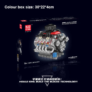 Mould King 10171 V8 Engine LSX454 Building Blocks Sets 8-Cylinder Car Building Engineering Toys for Kids Adults Gift (487+pcs)