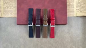 Dây Đồng Hồ Da Bê Thật Tháo Lắp Nhanh 18mm 20mm 22mm 24mm Mềm Mại Kiểu Vintage Chất Liệu Da Mặt Trên Cao Cấp Dành Cho Đồng Hồ Truyền Thống
