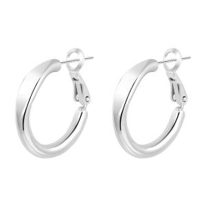DAISY DREAM | Simple Silver Circle Earrings with Sleep-Friendly Design