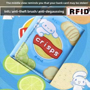 LeShi Potato Chips Thrice Folded Short Wallet Womens New 2025 Fashionable Cute Coin Purse Korean Style Square Shape