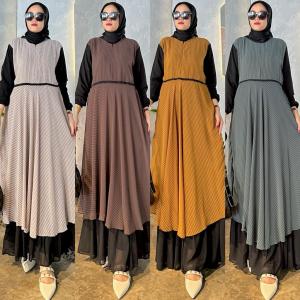 SERRA DRES BY SIGNADILA DRES WANITA MOTIF GARIS CERUTY BABYDOL FULL FURING LD 110 OUFIT KEKINIAN DRES WANITA MURA