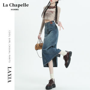 La Chapelle | Retro American Denim Midi A-line Skirt